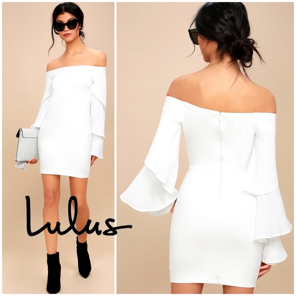 NWT Lulu’s Mon Cherie OTS White Bodycon Size S